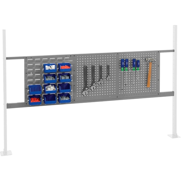 Global Industrial 36in Pegboard & 18in Louver Panel Kit, 72inW, Gray 318863GY - main